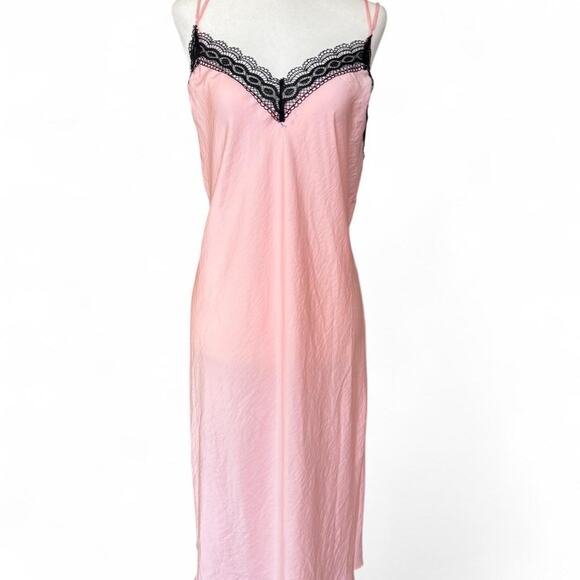 Other Other - Coquette Pink Lace Slip Dress
